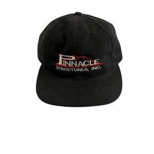 Vintage Pinnacle Structure Inc Black Snap Back Hat Otto Mens Cap Embroidery Logo